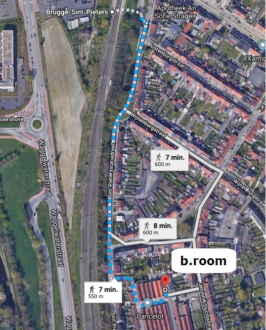 Route station Brugge-Sint-Pieters